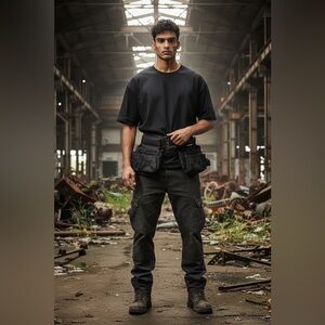 NWT Husky Tool Belt 2 Bag 10 Pockets Adjustable Hammer Holder Contractor Work